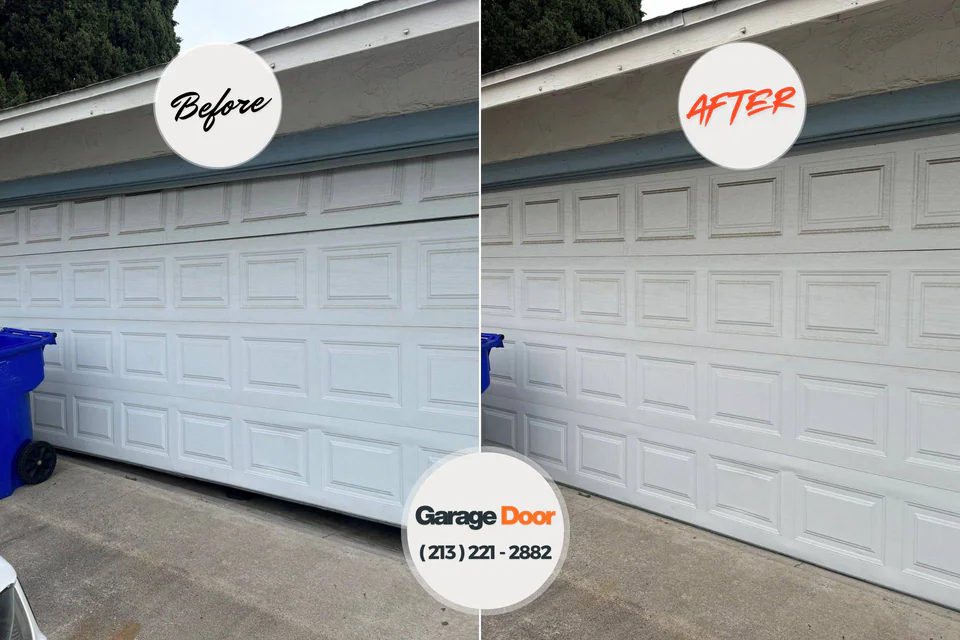 Before and after: garage door repair Emporia, KS
